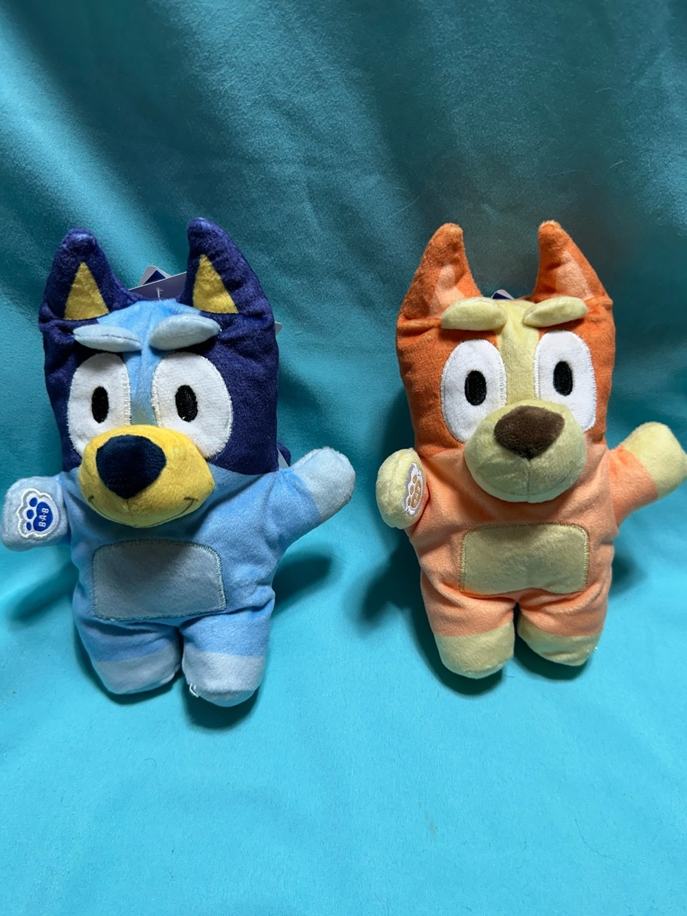 Build A Bear Mini - Bluey Plush + Bingo Plush Toy Pair - Blue + Orange Soft Toys